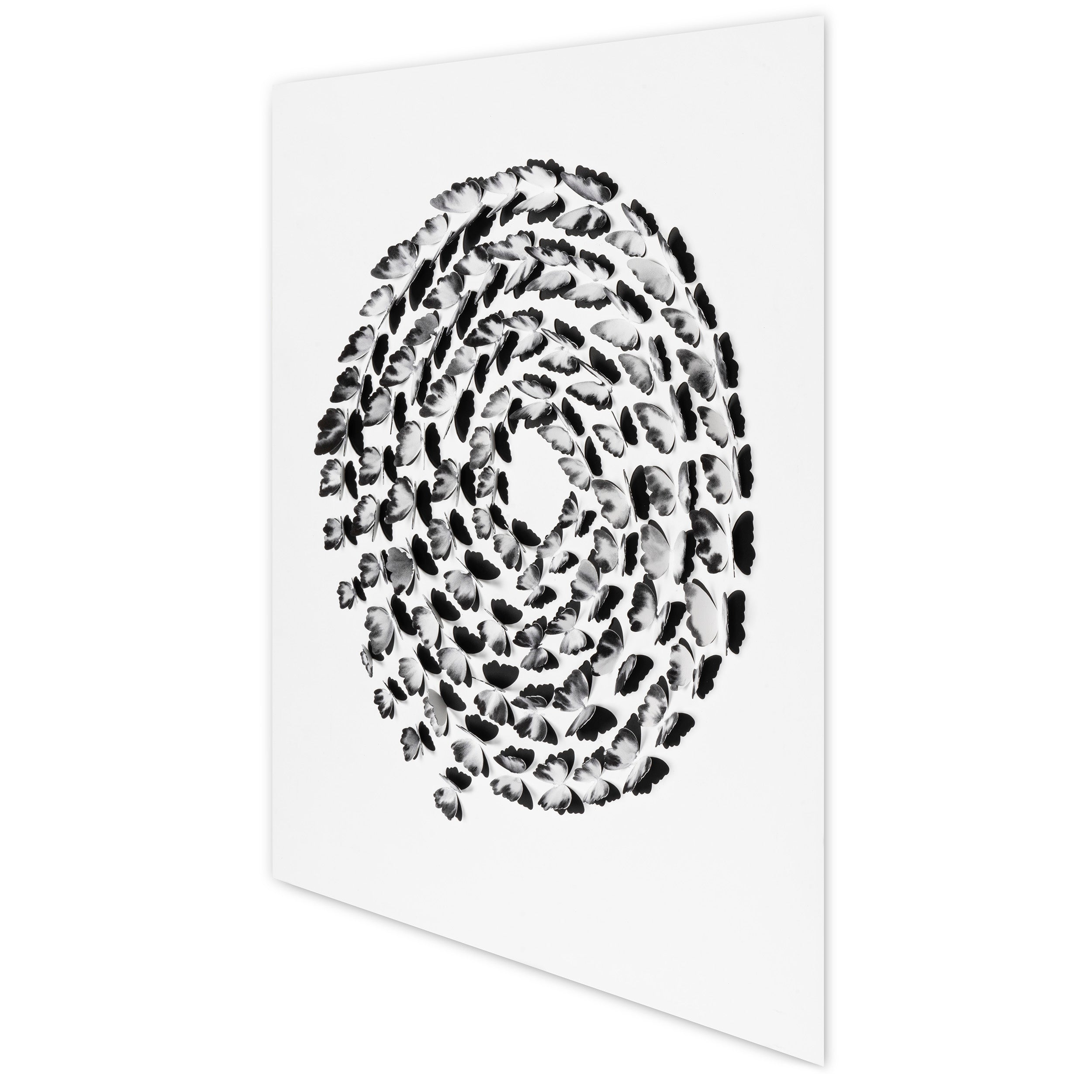 Black and White Butterfly Spiral – 3D Paper Wall Art