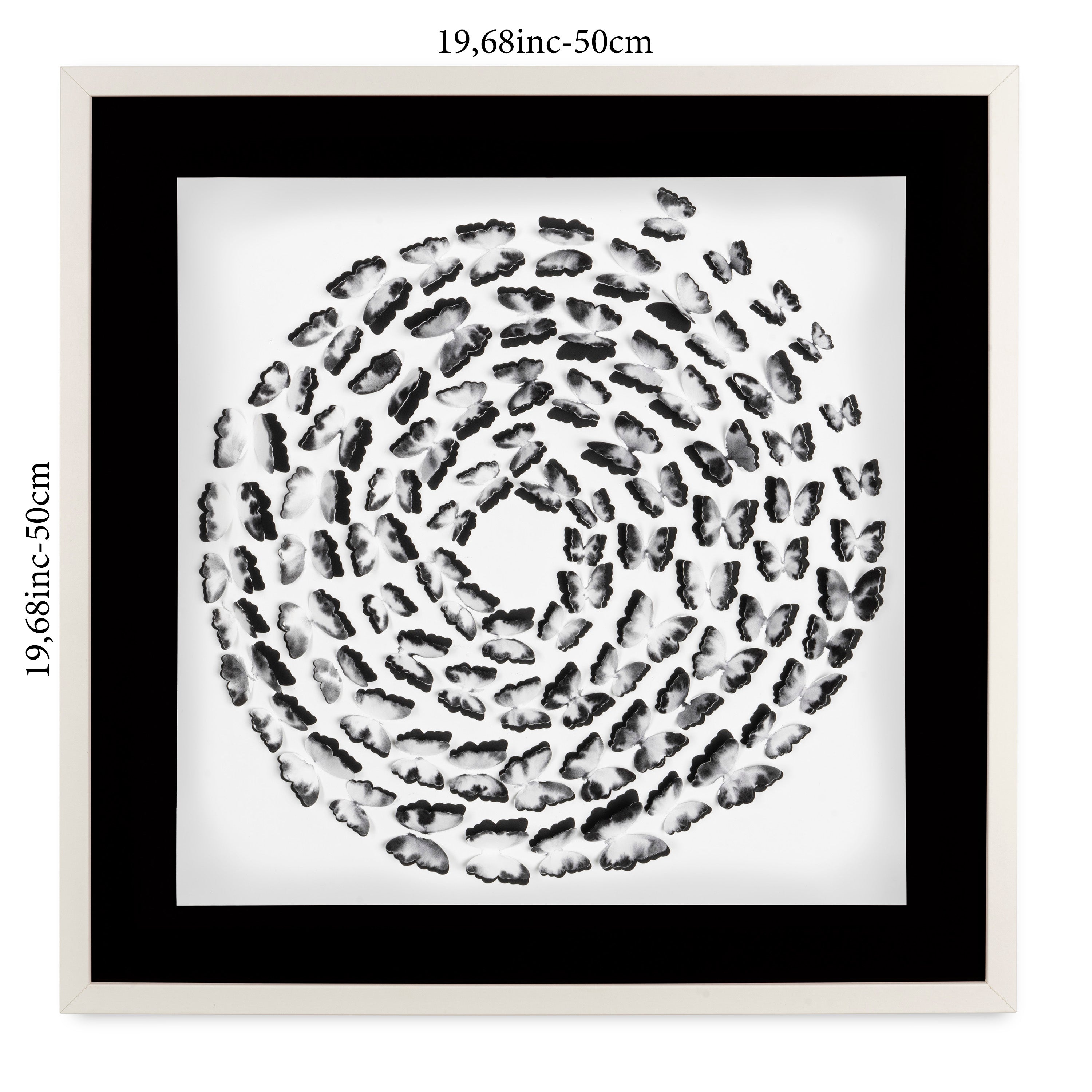 Black and White Butterfly Spiral – 3D Paper Wall Art