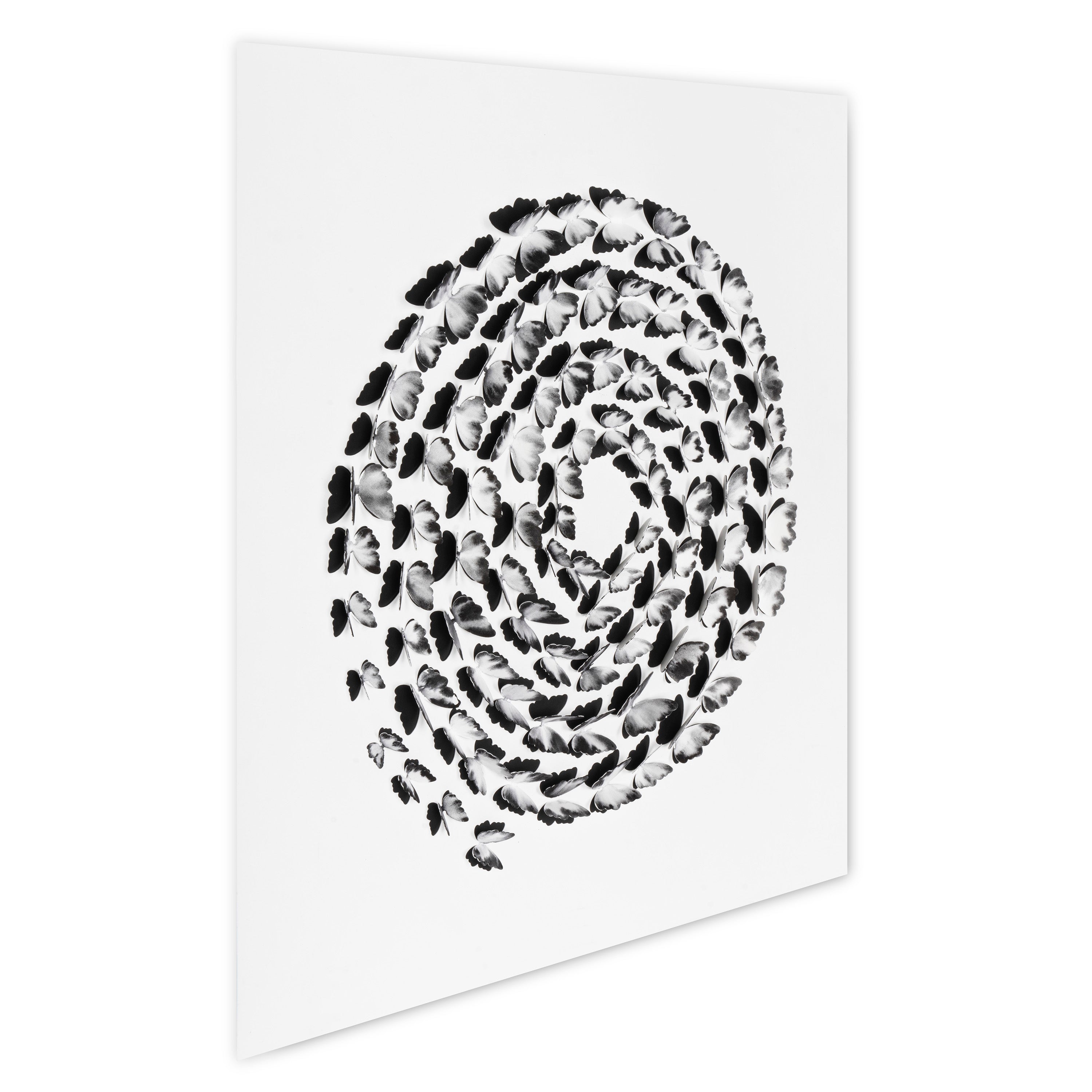 Black and White Butterfly Spiral – 3D Paper Wall Art