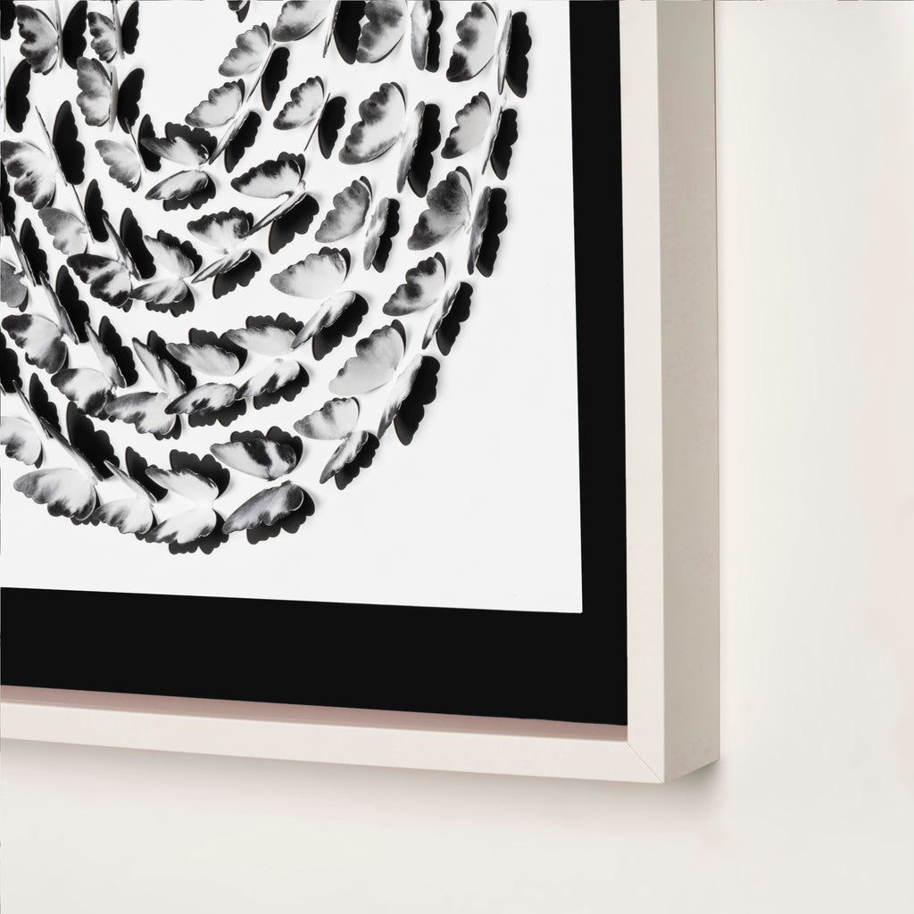 Black and White Butterfly Spiral – 3D Paper Wall Art