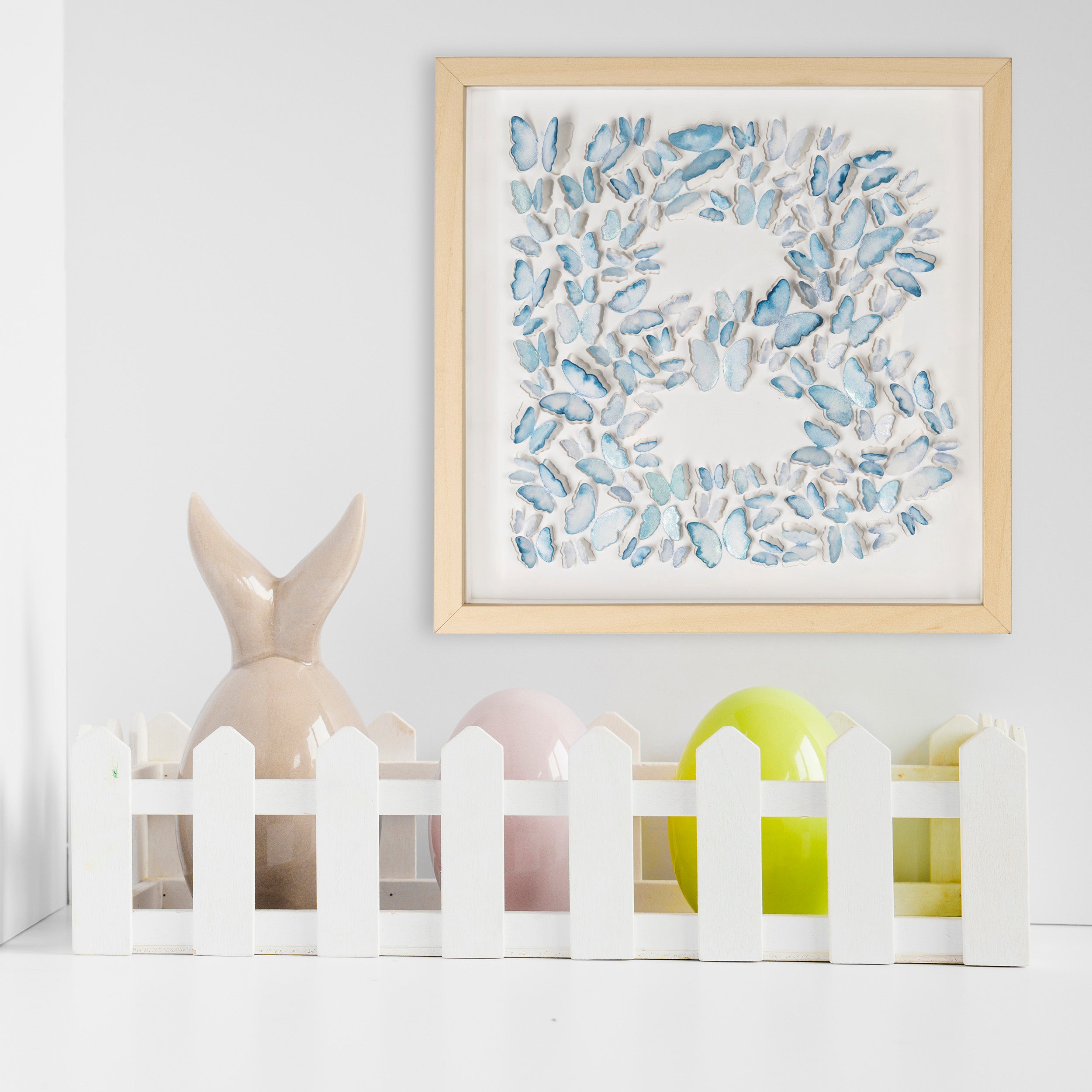 Blue Butterfly B Letter – 3D Paper Wall Art, Personalized Nursery Gift