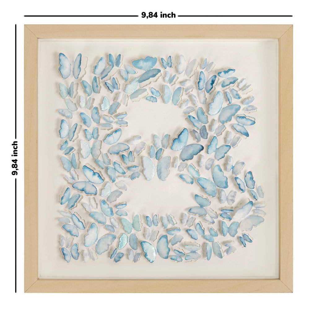 Blue Butterfly B Letter – 3D Paper Wall Art, Personalized Nursery Gift