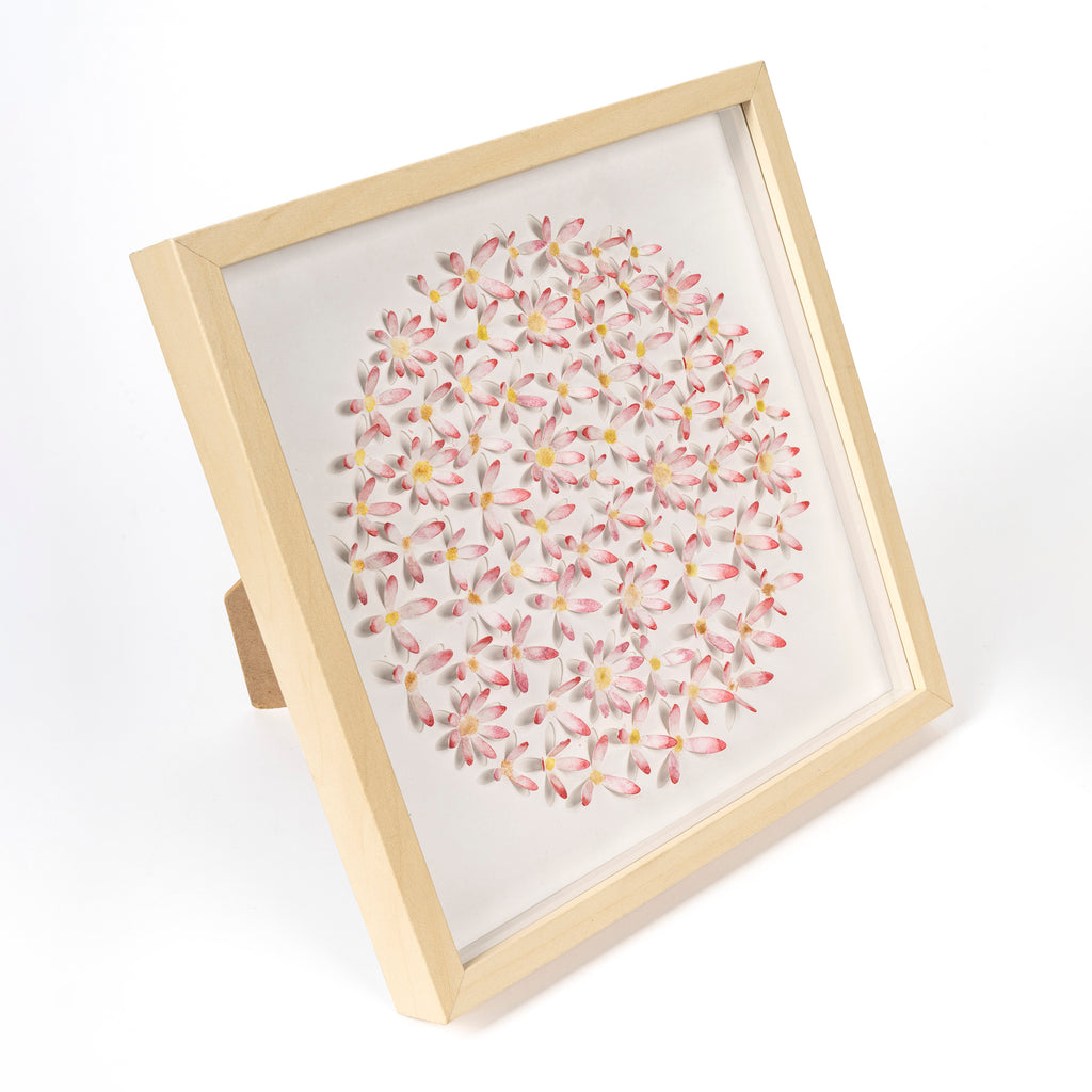 Pink Daisy 3D Paper Wall Art – Original Watercolor Floral Artwork