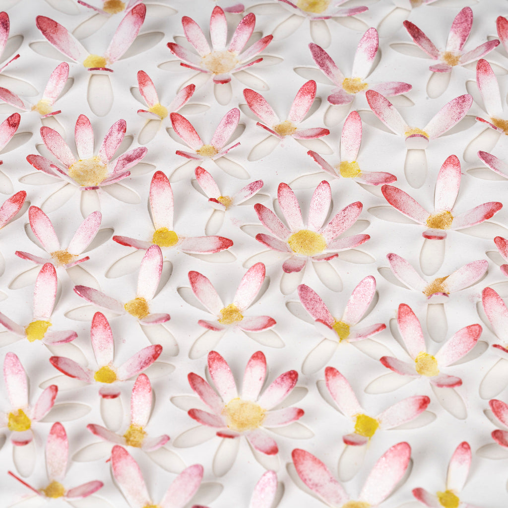 Pink Daisy 3D Paper Wall Art – Original Watercolor Floral Artwork