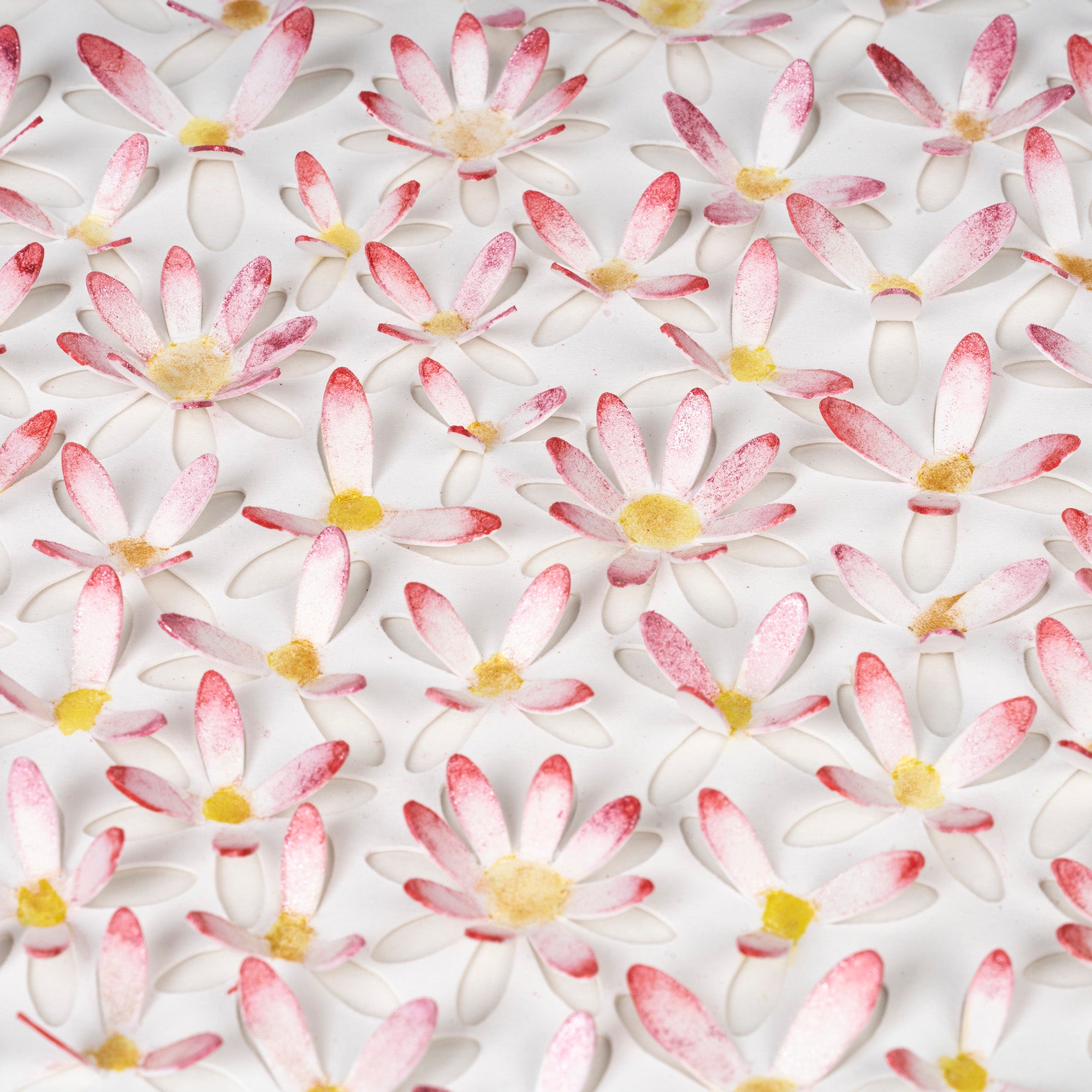 Pink Daisy 3D Paper Wall Art – Original Watercolor Floral Artwork