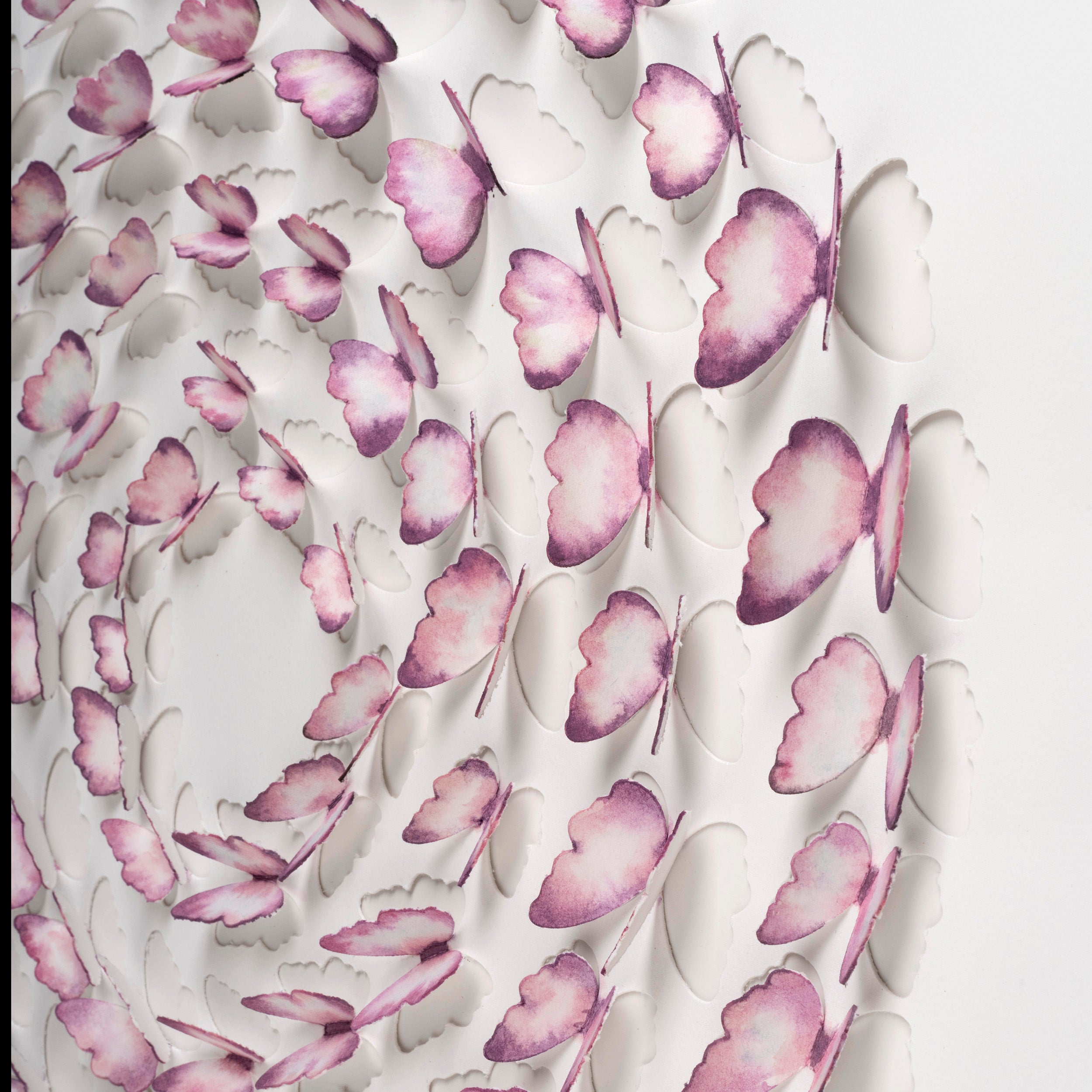 Valentine Gift 3D Pink Butterfly Shadow Box – Romantic Watercolor Paper Cut Wall Art (Custom Colors)