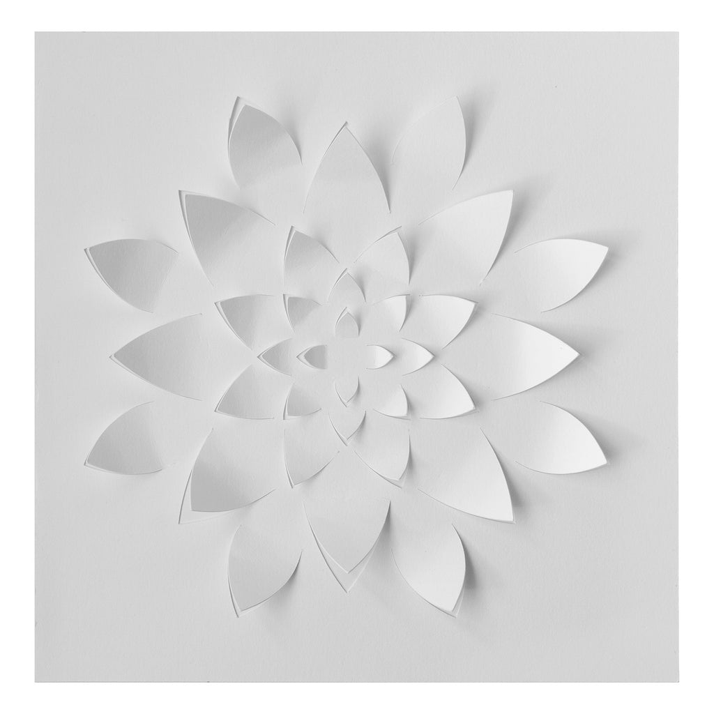 Lotus paper design from the Mixed Watercolor DIY Art Kit before painting and assembly