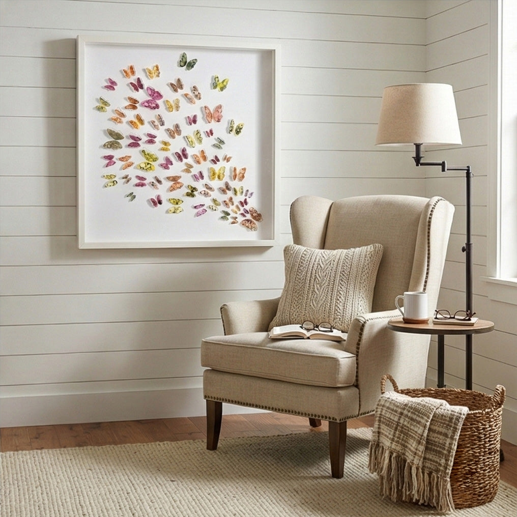 Spring Flight – 3D Butterfly Wall Art, Original Watercolor Paper Art