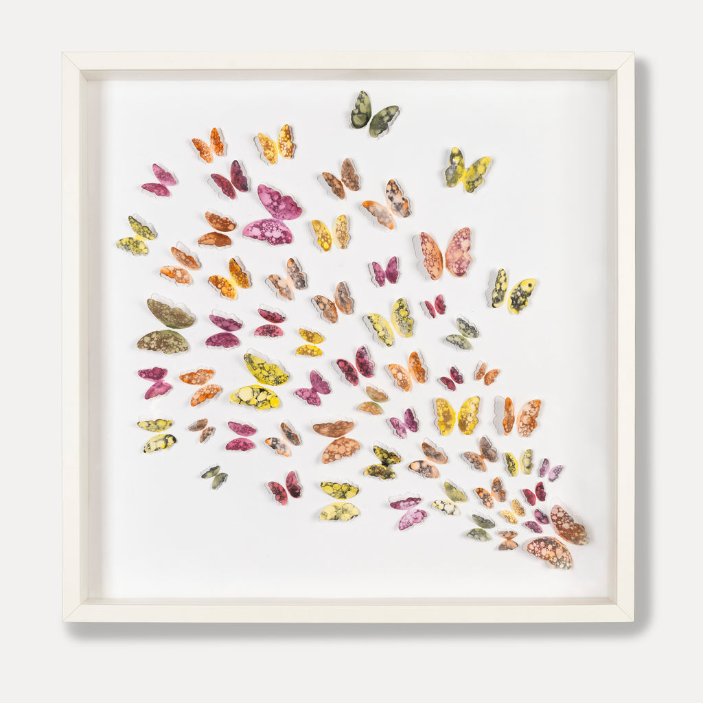 Spring Flight – 3D Butterfly Wall Art, Original Watercolor Paper Art
