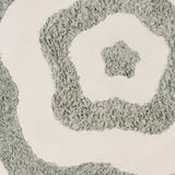 Close-up detail of raised textured abstract canvas surface in soft sage-grey