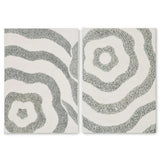 Two textured abstract canvases shown together on a white background as a diptych set