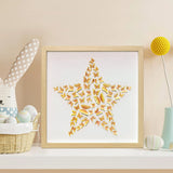 Yellow Butterfly Star Wall Art – Handmade 3D Paper Art