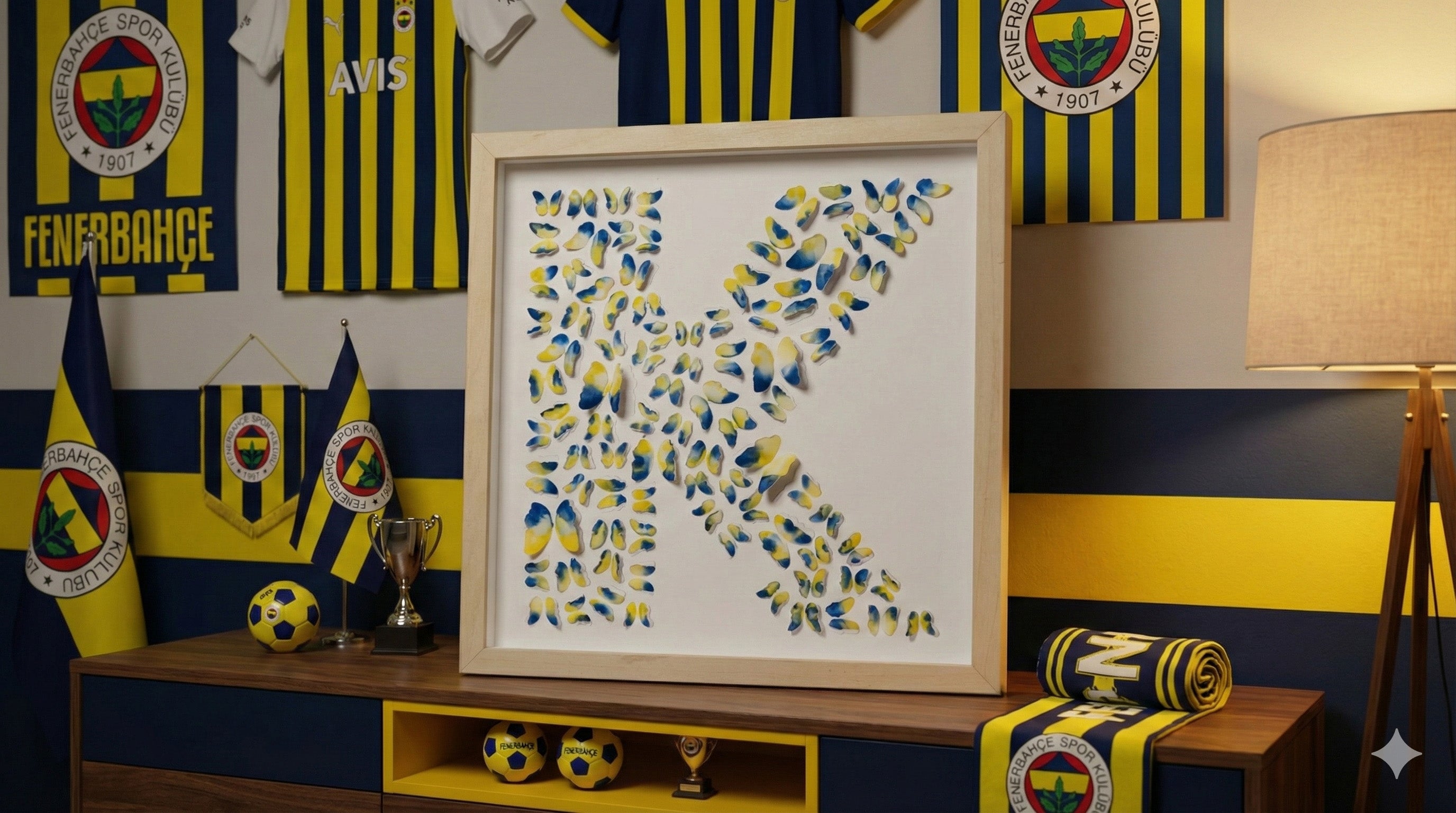 Custom Football Team Initial – 3D Paper Letter Wall Art (25×25 cm)