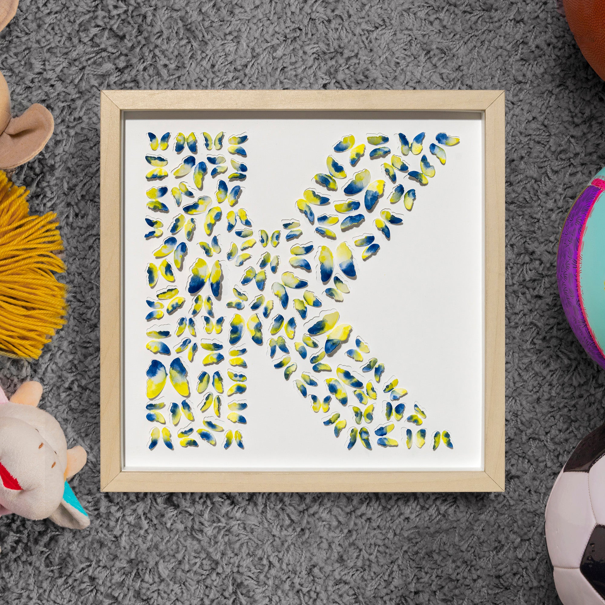 Custom Football Team Initial – 3D Paper Letter Wall Art (25×25 cm)